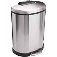 Amazon Basics D-Shaped Soft-Close Trash Can - 50L